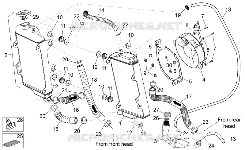 Cooling system Aprilia APRILIA-MOTORCYCLES 550 RXV 2009  RXV STREET LEGAL