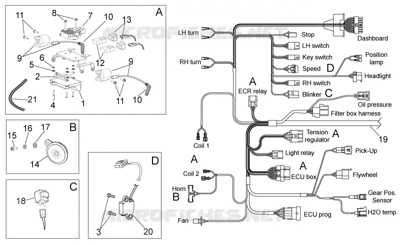 Electrical system I Aprilia APRILIA-MOTORCYCLES 550 RXV 2009  RXV STREET LEGAL
