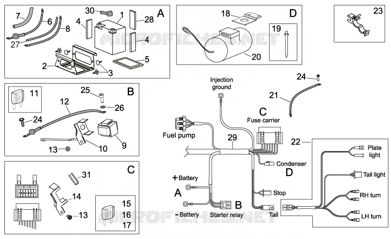 Electrical system II Aprilia APRILIA-MOTORCYCLES 450 RXV 2009  RXV STREET LEGAL