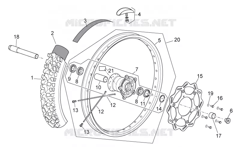 Front wheel Aprilia APRILIA-MOTORCYCLES 450 RXV 2010  RXV STREET LEGAL