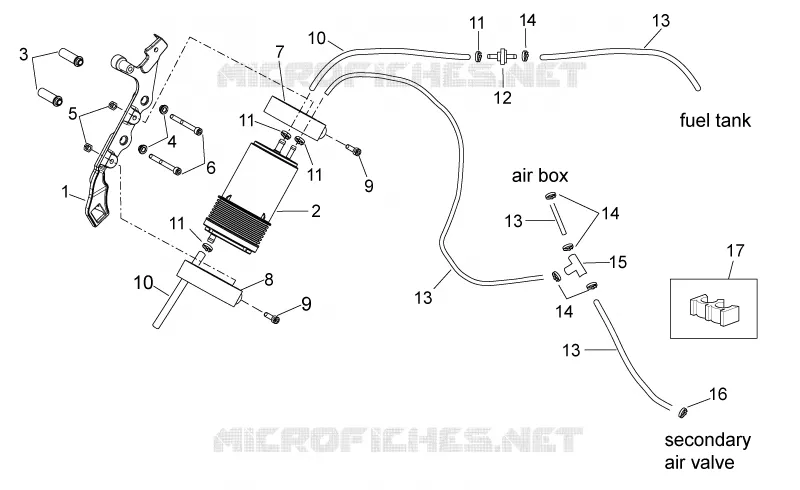Fuel vapour recover system Aprilia APRILIA-MOTORCYCLES 450 RXV 2009  RXV STREET LEGAL