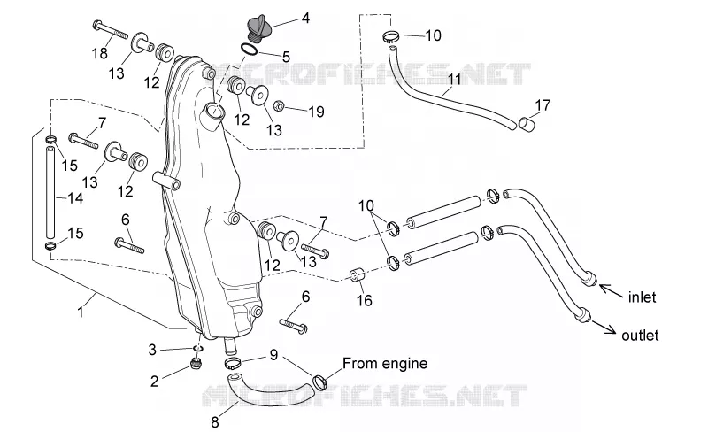 Oil tank Aprilia APRILIA-MOTORCYCLES 450 RXV 2011  RXV STREET LEGAL