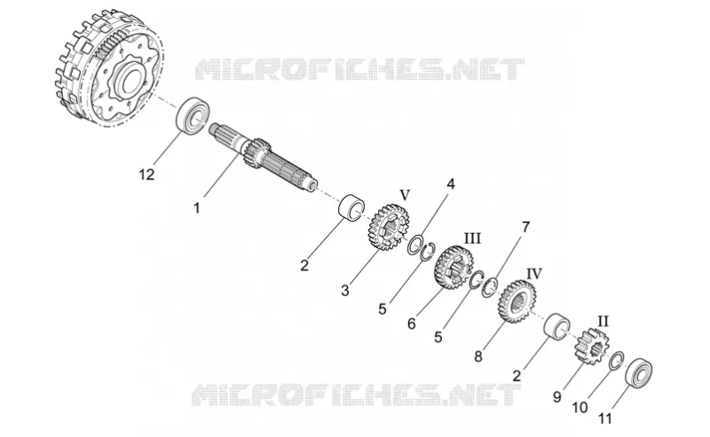 Primary gear shaft Aprilia APRILIA-MOTORCYCLES 450 RXV 2009  RXV STREET LEGAL