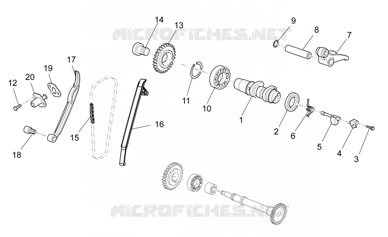 Rear cylinder timing system Aprilia APRILIA-MOTORCYCLES 550 RXV 2010  RXV STREET LEGAL