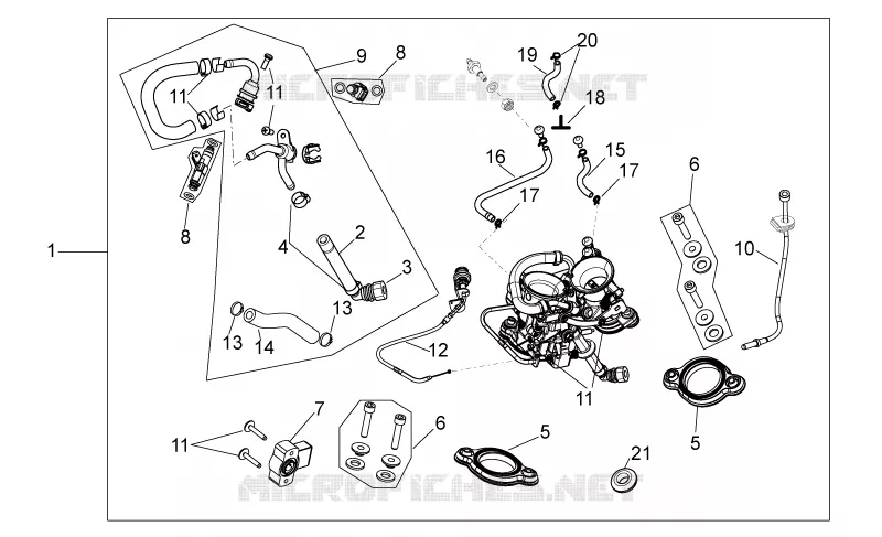 Throttle body Aprilia APRILIA-MOTORCYCLES 550 RXV 2009  RXV STREET LEGAL