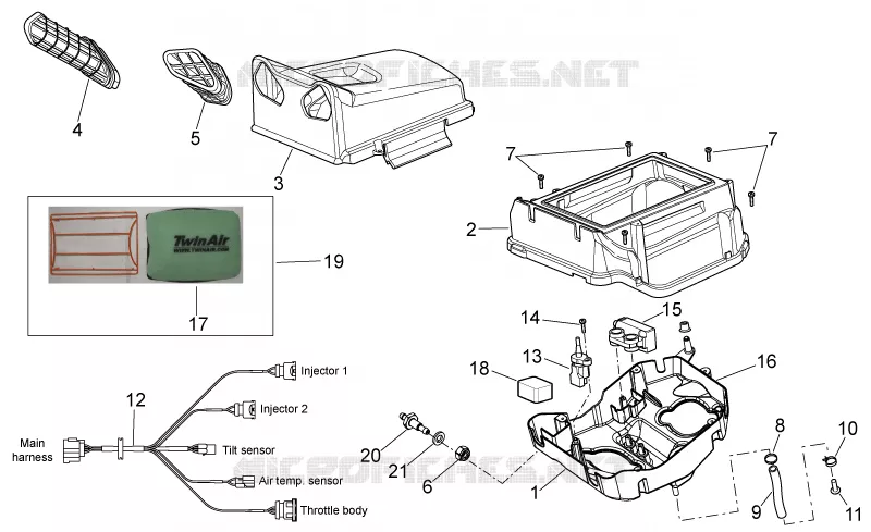Air box Aprilia APRILIA-MOTORCYCLES 450 RXV-SXV 2008  RXV-SXV Vdb-Merriman