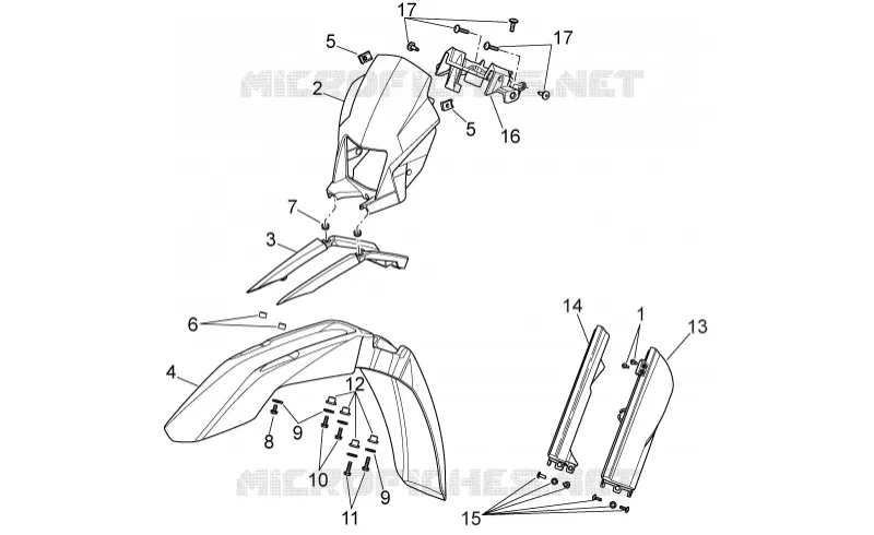 Front body I Aprilia APRILIA-MOTORCYCLES 450 RXV-SXV 2008  RXV-SXV Vdb-Merriman