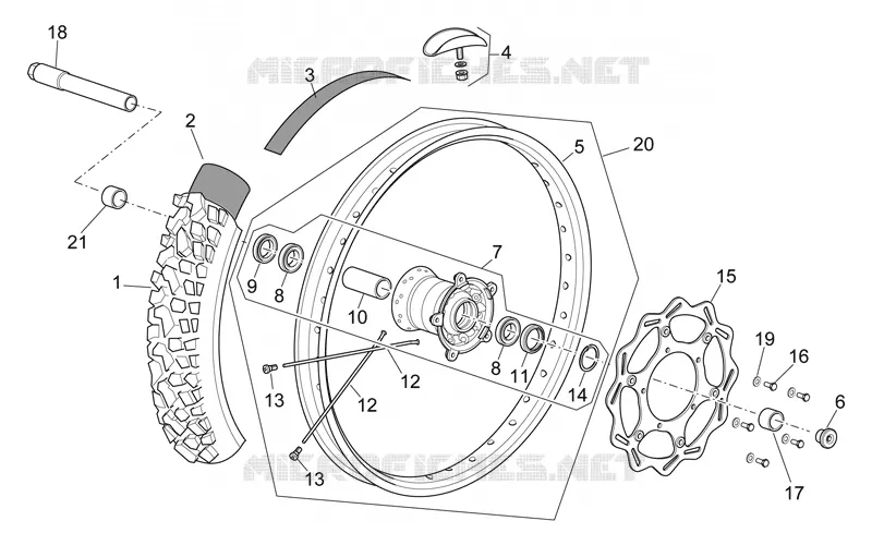 Front wheel I Aprilia APRILIA-MOTORCYCLES 550 RXV-SXV 2008  RXV-SXV Vdb-Merriman