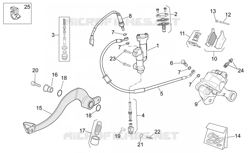 Rear brake system Aprilia APRILIA-MOTORCYCLES 550 RXV-SXV 2008  RXV-SXV Vdb-Merriman