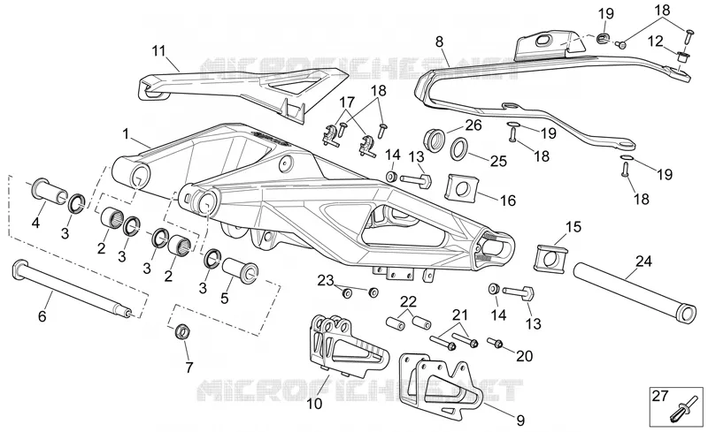 Swing arm Aprilia APRILIA-MOTORCYCLES 550 RXV-SXV 2008  RXV-SXV Vdb-Merriman
