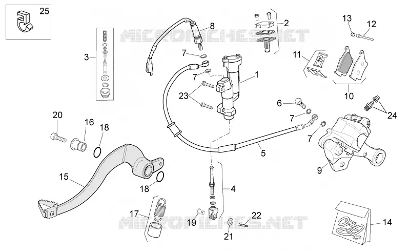 Rear brake system Aprilia APRILIA-MOTORCYCLES 450 RXV-SXV 2009  RXV-SXV Pikes Peak