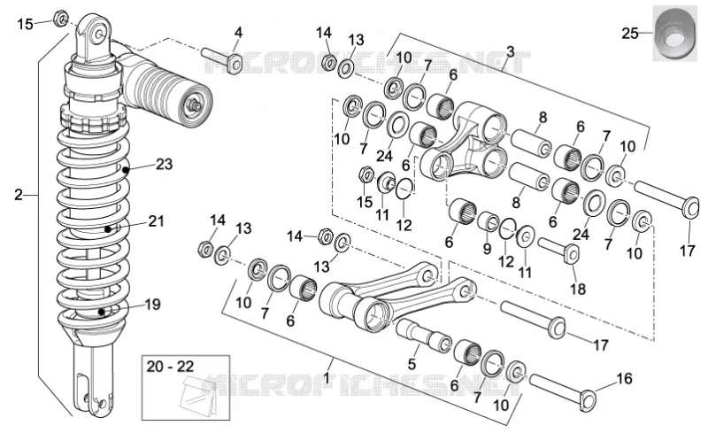 Rear shock absorber Aprilia APRILIA-MOTORCYCLES 550 RXV-SXV 2009  RXV-SXV Pikes Peak