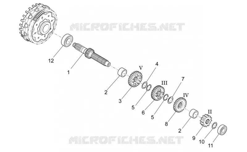 Primary gear shaft Aprilia APRILIA-MOTORCYCLES 550 SXV 2010  SXV STREET LEGAL