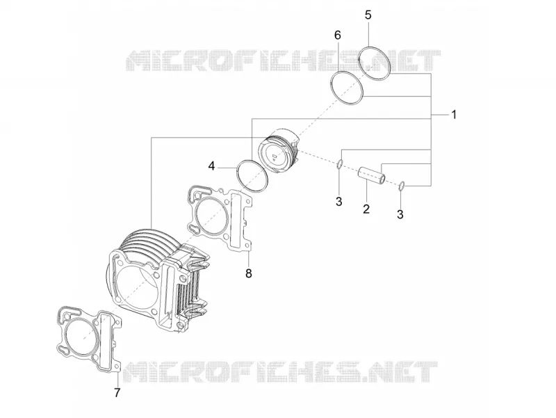 Cylinder-piston-wrist pin unit Aprilia APRILIA-SCOOTER 125 SR 2022  SR 125 MOTARD RST