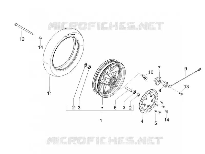 Front wheel Aprilia APRILIA-SCOOTER 125 SR 2022  SR COMPACT GT 125 CBS E5