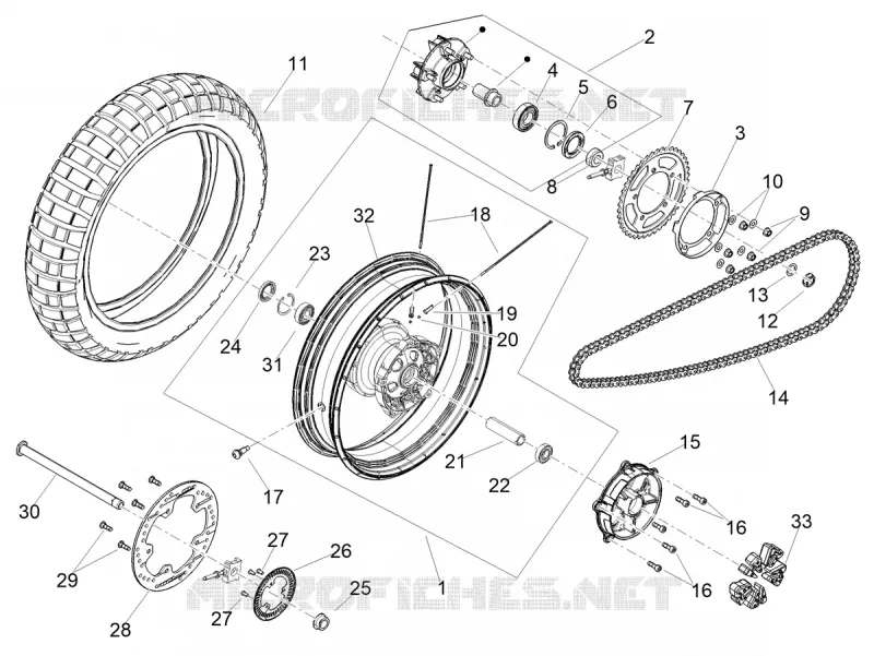 REAR WHEEL Aprilia APRILIA-MOTORCYCLES 660 TUAREG 2024  Tuareg 660 E5 ABS