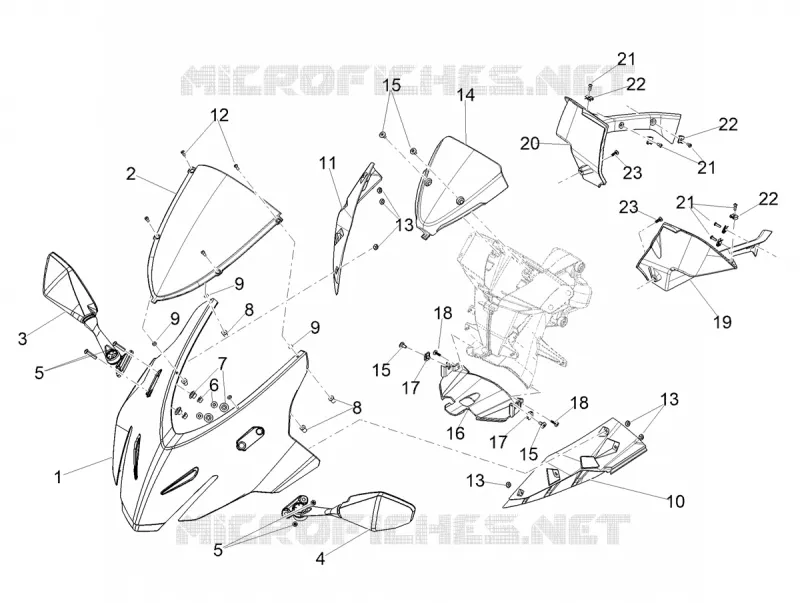 FRONT FAIRING Aprilia APRILIA-MOTORCYCLES 457 RS 2024  RS 457 4T 8V E5+ ABS