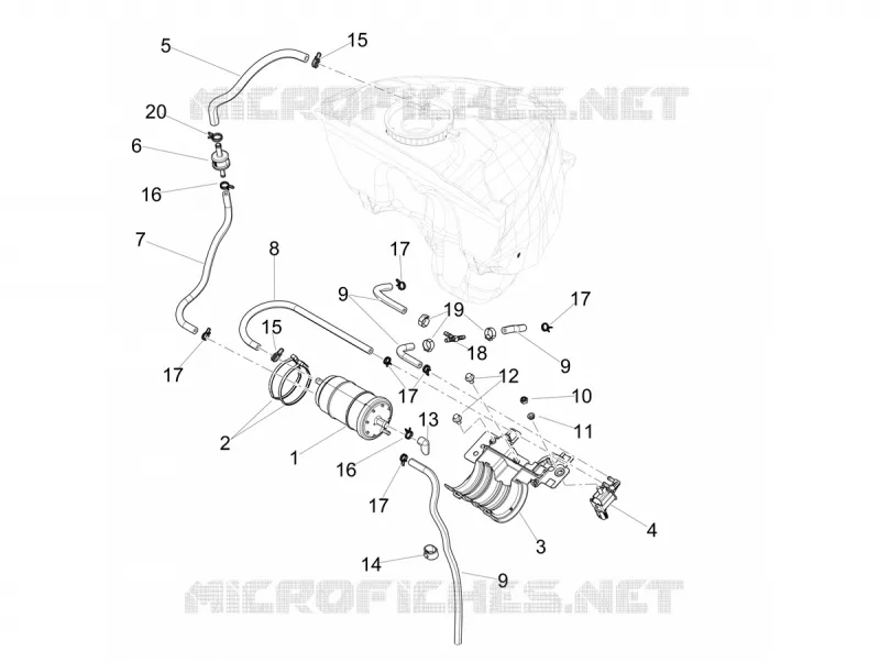 FUEL EVAP SYSTEM Aprilia APRILIA-MOTORCYCLES 457 RS 2024  RS 457 4T 8V E5+ ABS
