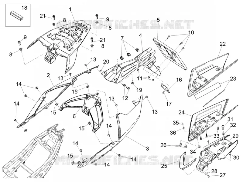 REAR FAIRINGS Aprilia APRILIA-MOTORCYCLES 660 RS 2022  RS 660 4T 8V E5 ABS