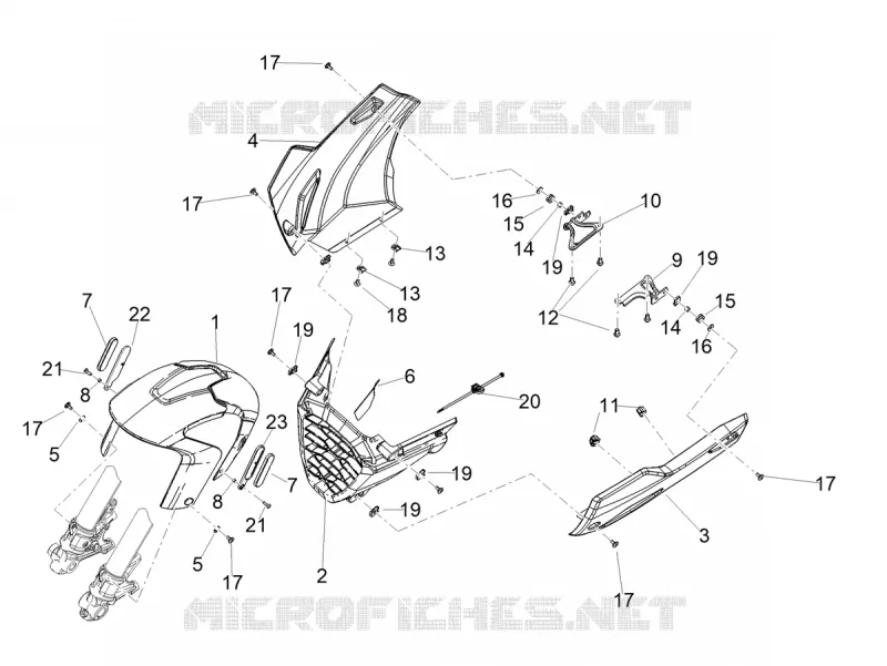 FRONT FENDER - LOWER FAIRING Aprilia APRILIA-MOTORCYCLES 660 RS 2023  RS 660 Extrema 4T 8V E5 ABS