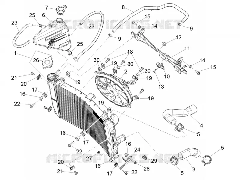 Cooling system Aprilia APRILIA-MOTORCYCLES 660 RS 2025  RS 660 4T Factory E5+