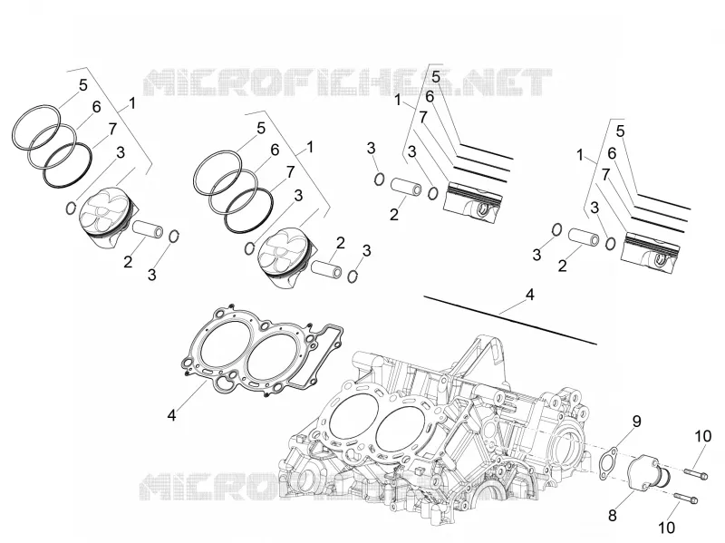 CYLINDER - PISTON Aprilia APRILIA-MOTORCYCLES 1100 RSV4 2024  RSV4 1100 Factory E5 ABS