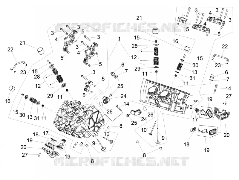 CYLINDER HEAD - VALVES Aprilia APRILIA-MOTORCYCLES 1100 RSV4 2023  RSV4 1100 Factory E5 ABS