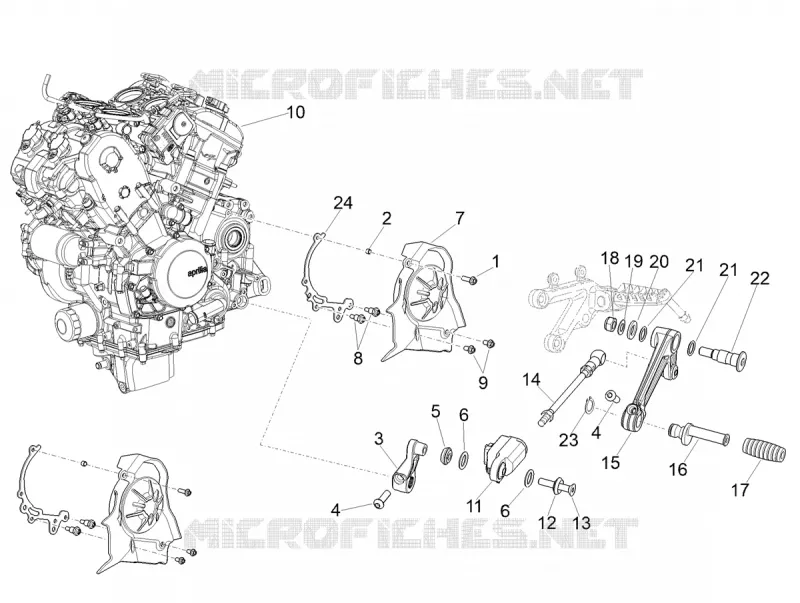 ENGINE - GEAR LEVER - SPROCKET Aprilia APRILIA-MOTORCYCLES 1100 RSV4 2023  RSV4 1100 Factory E5 ABS
