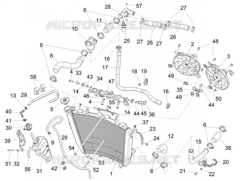 Cooling system Aprilia APRILIA-MOTORCYCLES 1100 RSV4 2025  RSV4 1100 E5+ ABS