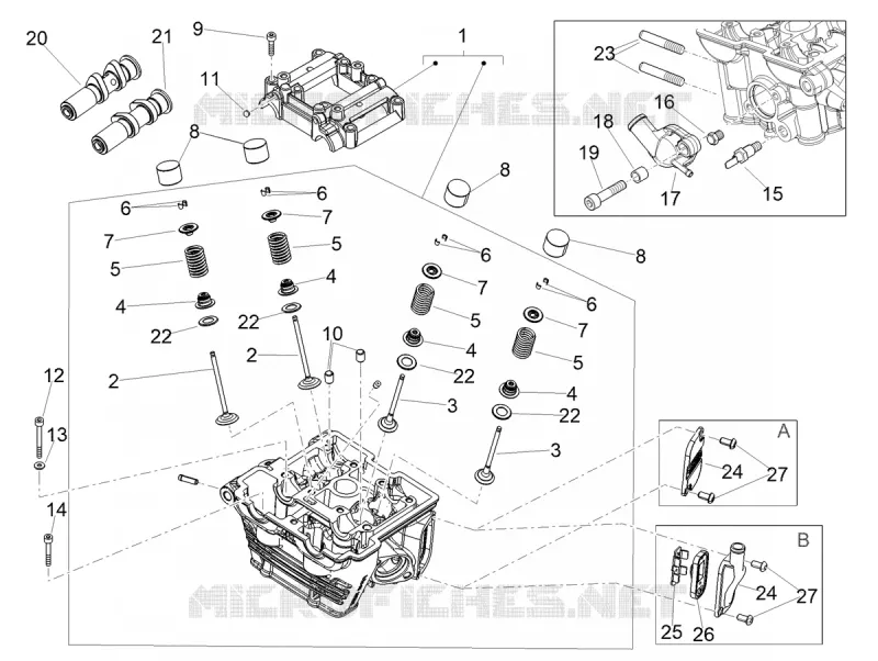 CYLINDER HEAD - VALVES Aprilia APRILIA-MOTORCYCLES 125 RX 2024  RX 125 E5