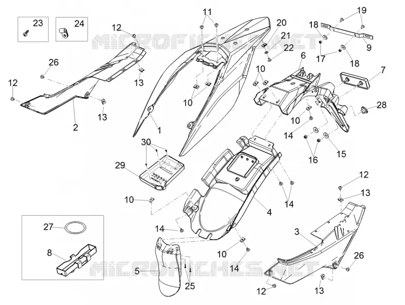 REAR FAIRINGS Aprilia APRILIA-MOTORCYCLES 125 RX 2023  RX 125 E5