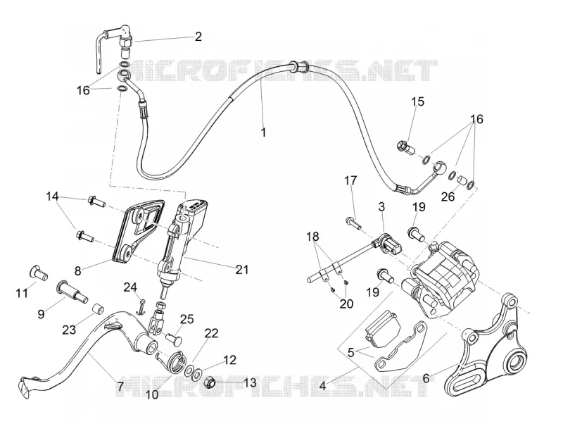 Rear brake system Aprilia APRILIA-MOTORCYCLES 125 RX 2024  RX 125 E5