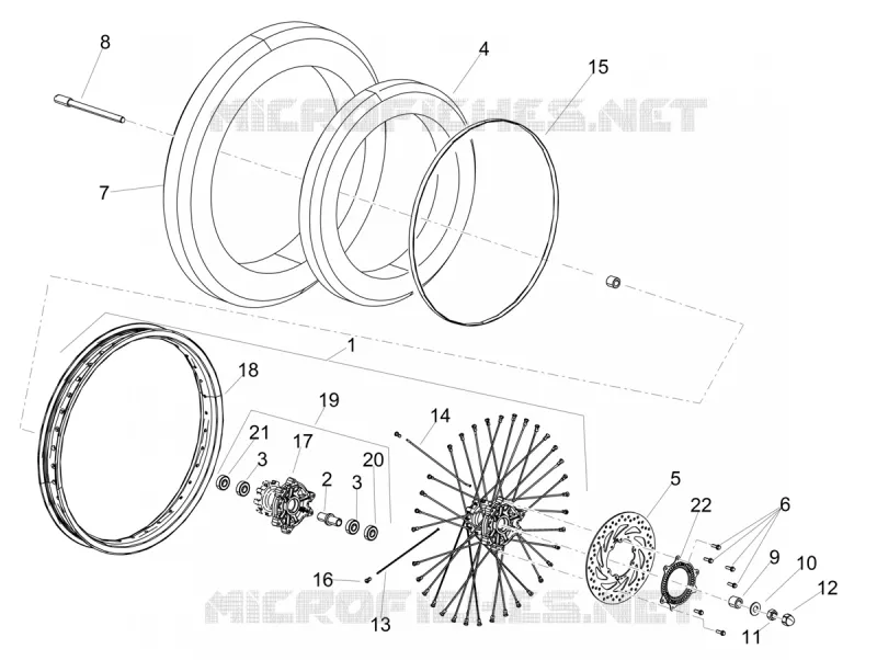 FRONT WHEEL Aprilia APRILIA-MOTORCYCLES 125 SX 2023  SX 125 E5