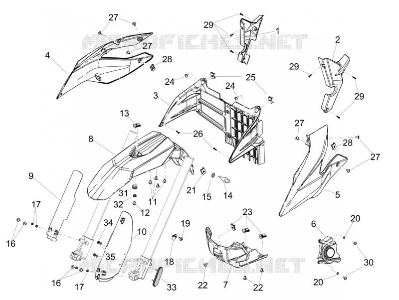Front body Aprilia APRILIA-MOTORCYCLES 125 SX 2022  SX 125 E5