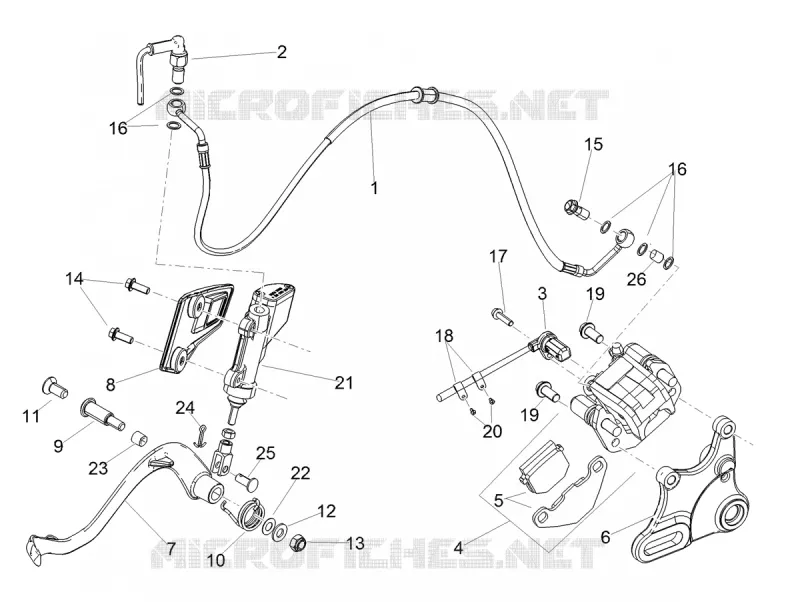 Rear brake system Aprilia APRILIA-MOTORCYCLES 125 SX 2023  SX 125 E5