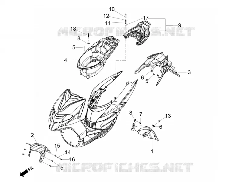 REAR FAIRINGS Aprilia APRILIA-SCOOTER 125 SR 2023  SR 125 MOTARD RST