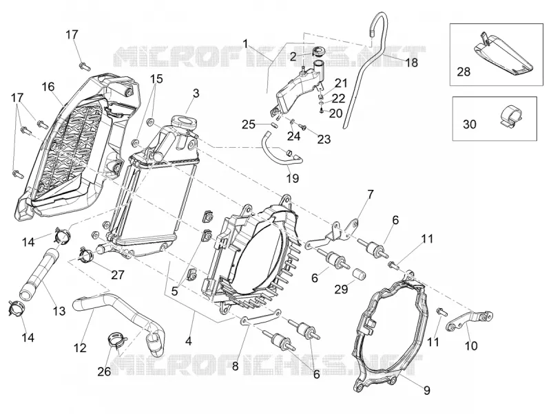 Cooling system Aprilia APRILIA-SCOOTER 200 SR 2023  SR COMPACT GT 200 E5
