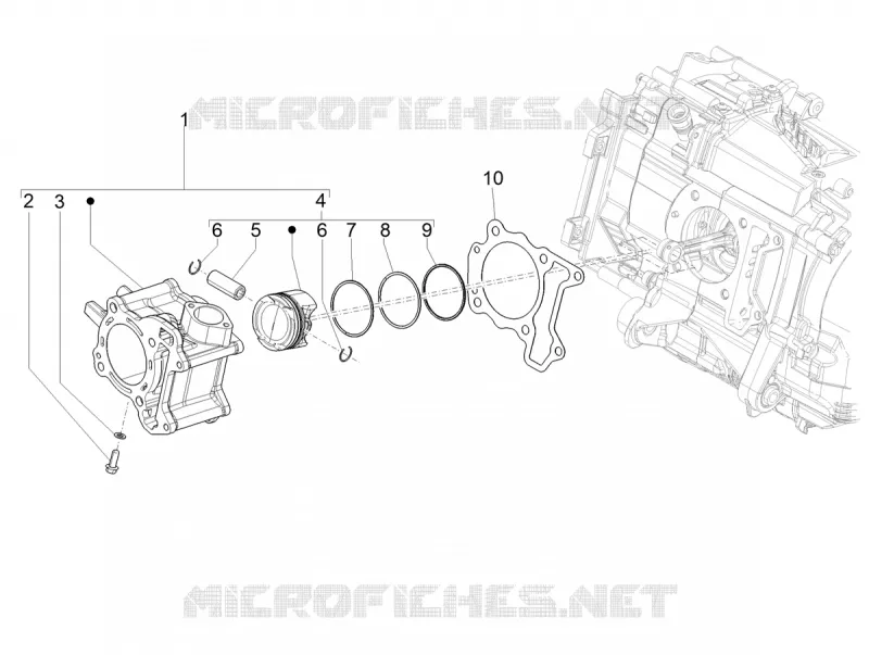 Cylinder-piston-wrist pin unit Aprilia APRILIA-SCOOTER 125 SR 2024  SR GT 125 ABS E5 REPLICA