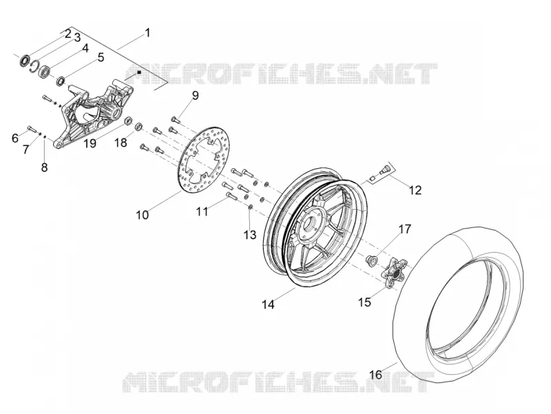 REAR WHEEL Aprilia APRILIA-SCOOTER 125 SR 2024  SR GT 125 ABS E5 REPLICA