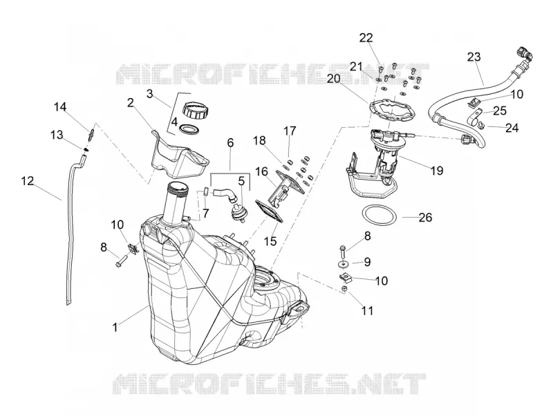 Tank Aprilia APRILIA-SCOOTER 125 SR 2024  SR GT 125 ABS E5 REPLICA