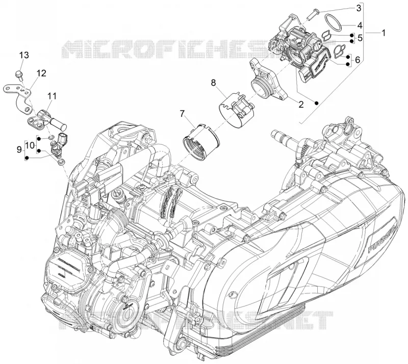 Throttle body - Injector - Inlet manifold Aprilia APRILIA-SCOOTER 125 SR 2024  SR GT 125 ABS E5 REPLICA