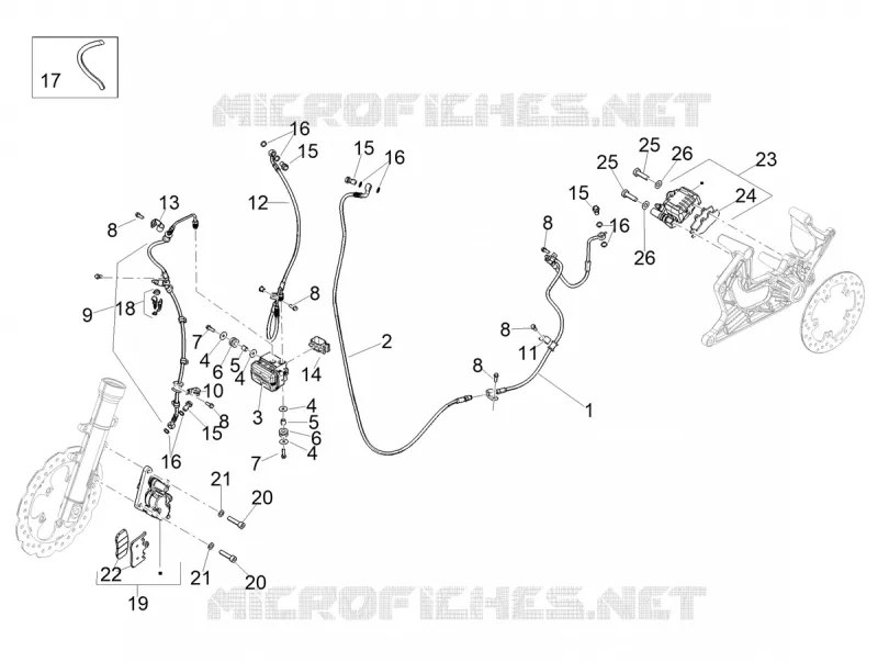 Brakes pipes - Calipers (ABS) Aprilia APRILIA-SCOOTER 125 SR 2024  SR GT 125 E5+