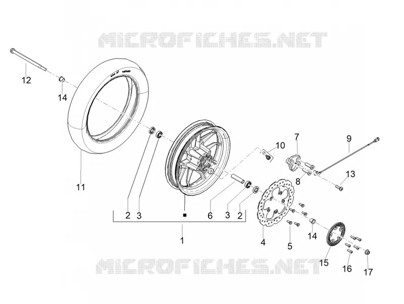 Front wheel Aprilia APRILIA-SCOOTER 200 SR 2024  SR GT 200 ABS E5+