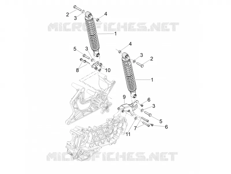 Rear suspension - Shock absorber/s Aprilia APRILIA-SCOOTER 200 SR 2024  SR GT 200 ABS E5 REPLICA