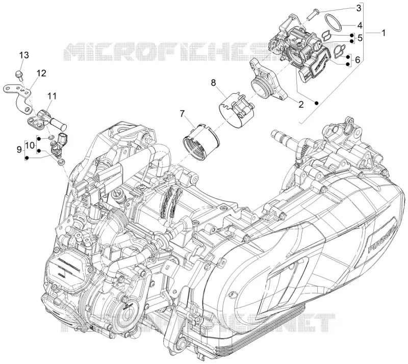 Throttle body - Injector - Inlet manifold Aprilia APRILIA-SCOOTER 200 SR 2024  SR GT 200 ABS E5 REPLICA