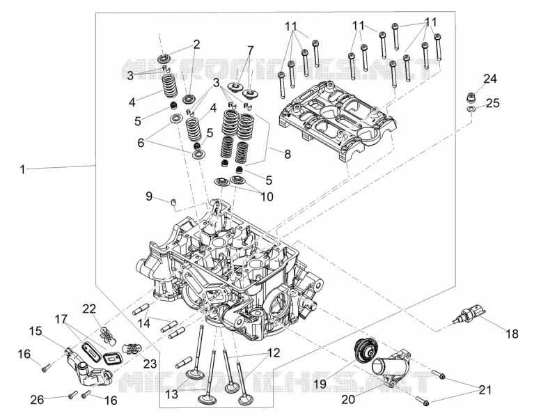CYLINDER HEAD - VALVES Aprilia APRILIA-MOTORCYCLES 660 TUAREG 2024  Tuareg 660 E5+