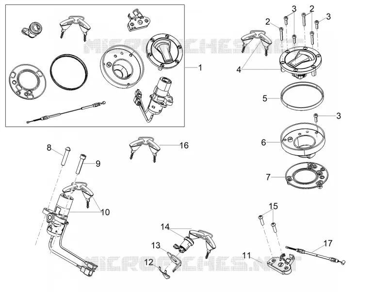 LOCKS Aprilia APRILIA-MOTORCYCLES 660 TUONO 2022  Tuono 660 4T 8V E5 Factory ABS