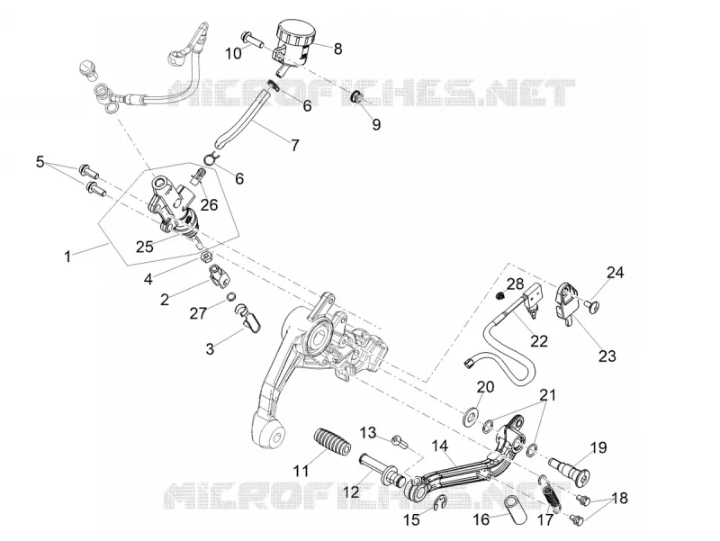 REAR BRAKE MASTER CYLINDER Aprilia APRILIA-MOTORCYCLES 660 TUONO 2024  Tuono 660 4T 8V E5 Factory ABS