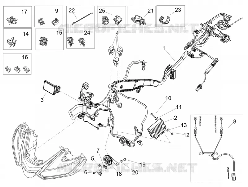 FRONT ELECTRICAL SYSTEM Aprilia APRILIA-MOTORCYCLES 1100 TUONO 2023  Tuono V4 Factory 1100 E5 Superpole ABS
