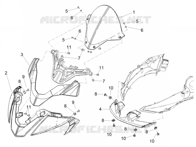 FRONT FAIRING Aprilia APRILIA-MOTORCYCLES 1100 TUONO 2023  Tuono V4 Factory 1100 E5 Superpole ABS